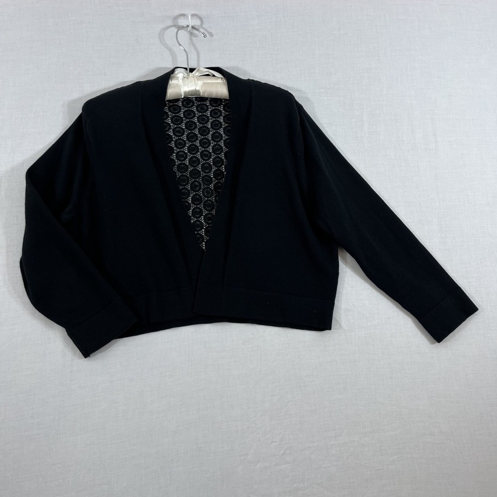 Calvin Klein Cardigan Shrug Open Front Lace Back Bolero Womens L